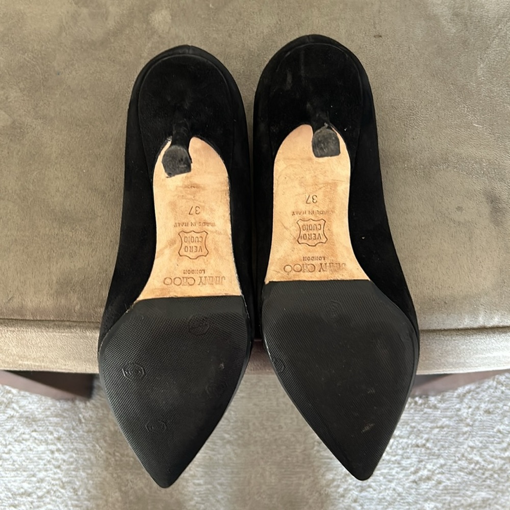 Jimmy Choo black suede pump size 37 - Picture 6 of 7